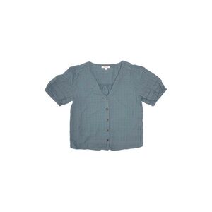 Madewell Pembroke Top Cotton Button Up in Faded Shale Green - Small